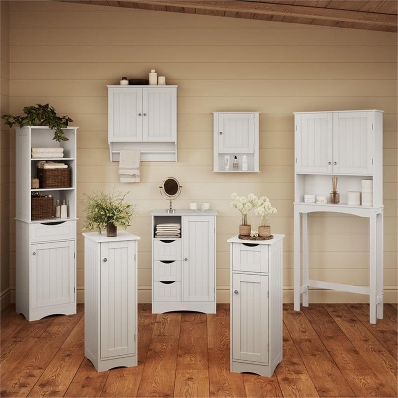 RiverRidge Ashland Slim Linen Cabinet - White - Narrow Cabinet for Bathroom Slim Storage with 2 Adjustable Shelves for Small Spaces - Image 3